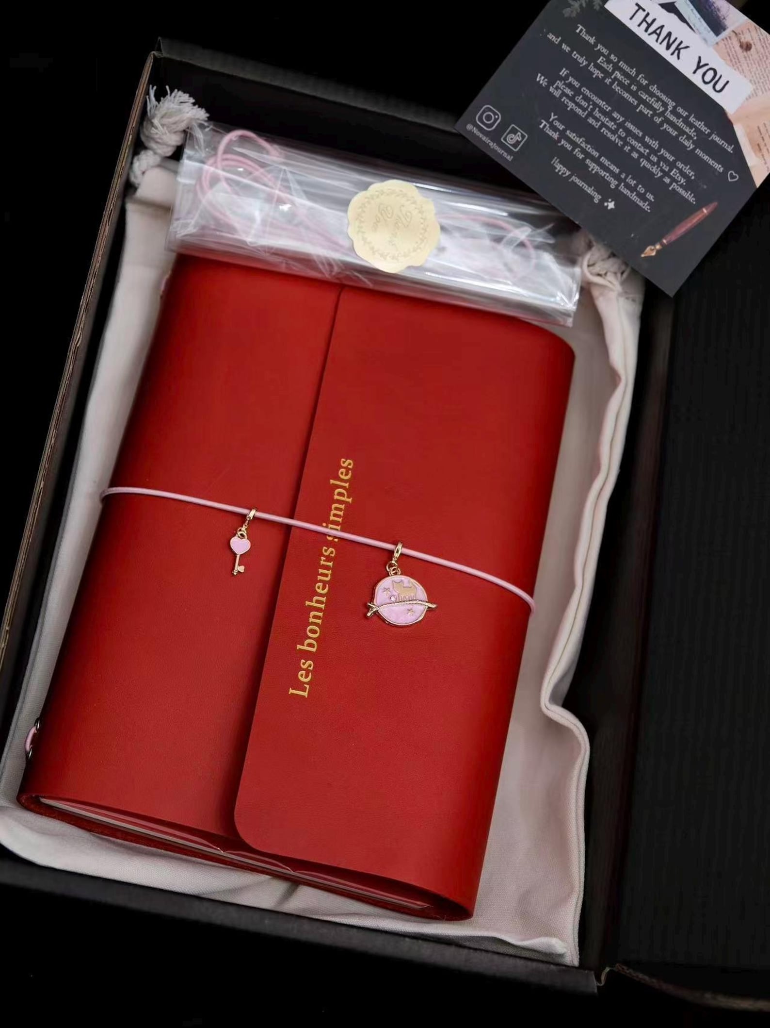Red journal in gift box