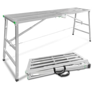 Fanmoss Folding 70 x 15" Scaffolding Platform, Max Load 800LBS Capacity, 35-55" Adjustable Height Work Platform Ideal for Home Improvement, Drywall Painting