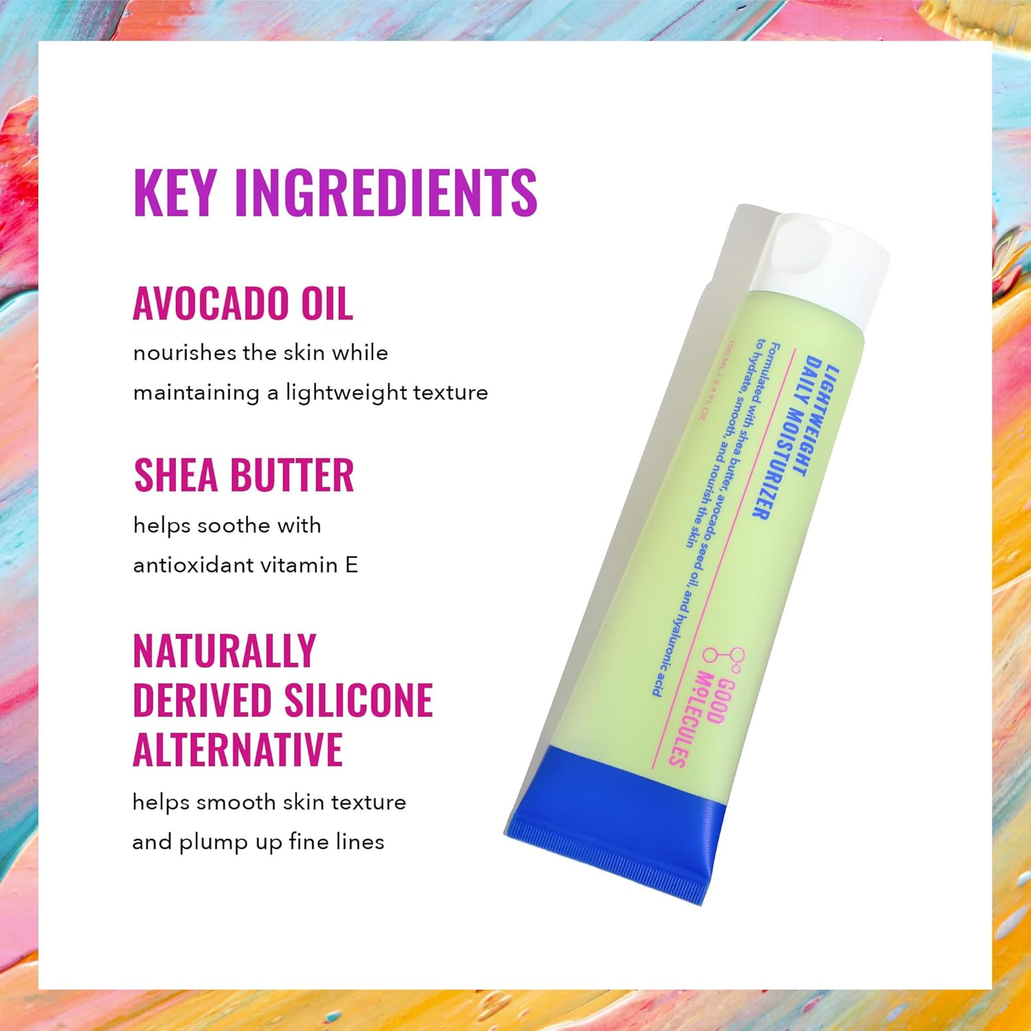 Good Molecules Lightweight Daily Moisturizer Face Cream – 100 ml / 3.38 fl oz - Non-Greasy Facial Moisturizer Face Lotion with Shea Butter & Hyaluronic Acid