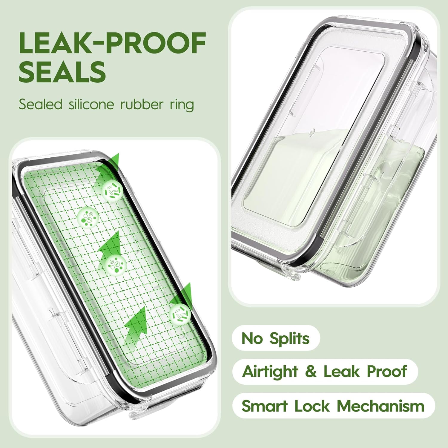 KEMETHY 36-Piece Food Storage Containers with Lids(18 Container & 18 Lid), Plastic Food Containers for Pantry & Kitchen Storage and Organization, BPA-Free, Leak Proof, Reusable...