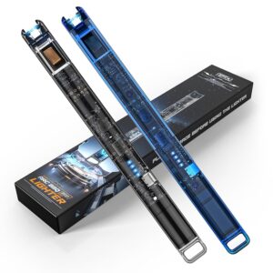 KTEBO 2 Pack Electric Candle Lighters - Rechargeable USB-C Arc Lighters with LED Display & Transparent See-Through Tech Design, Windproof Long Lighter for...