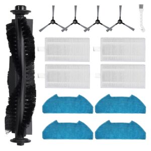Loszaral 14Pcs Dustin/Ultravision Replacement Parts for bObsweep Dustin/Ultravisio-n/Ultravision Pet Robotic Vacuum, Includes 1 Main Brush, 4 Side Brushes, 4 Filters, 4 Mop Pads...
