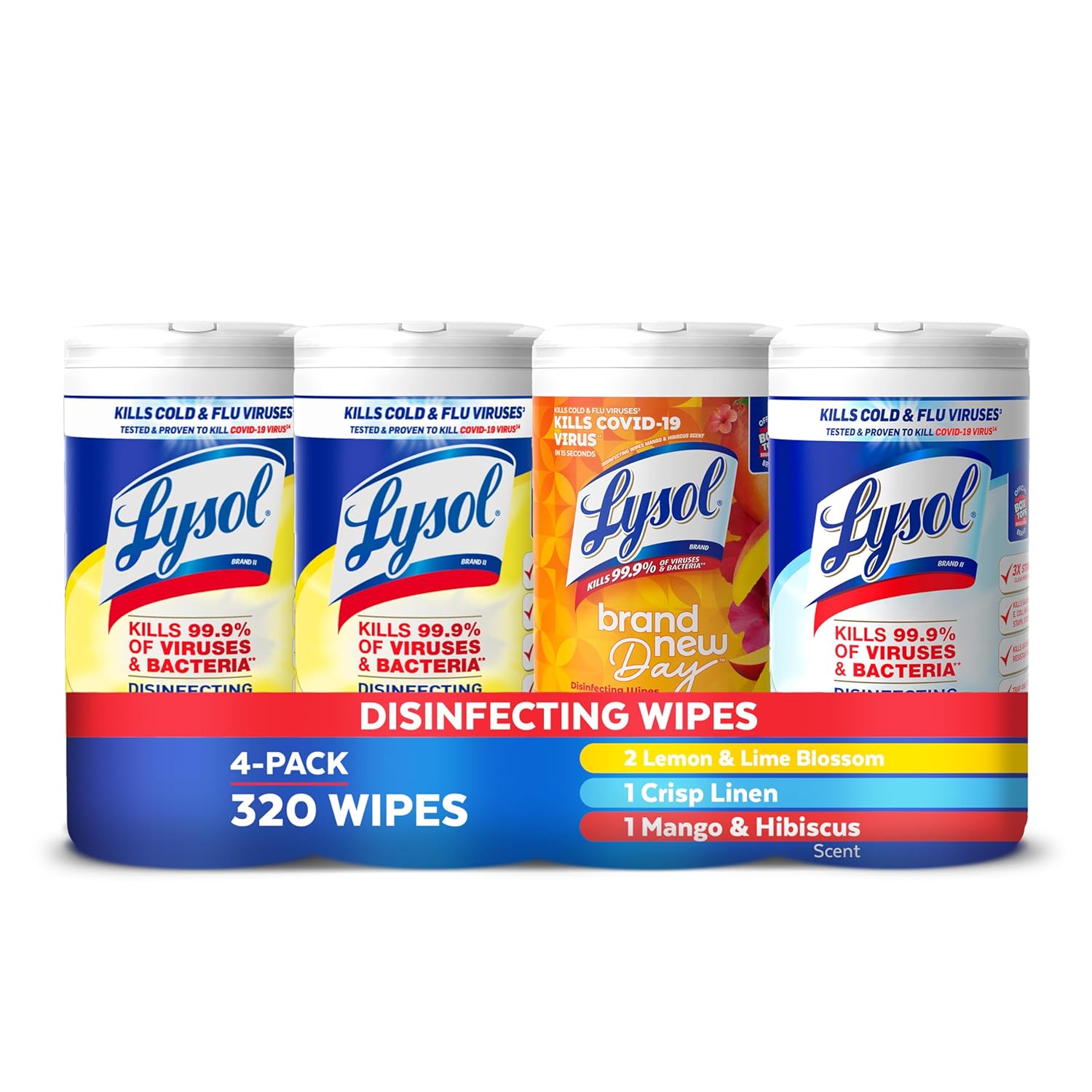 Lysol Disinfecting Wipes Bundle, Home Apartment Dorm Room Essentials and Cleaning Supplies, All Purpose Cleaner, Multi-surface Cleaning Wipes, Multi-Scent Sanitizing Wipes...