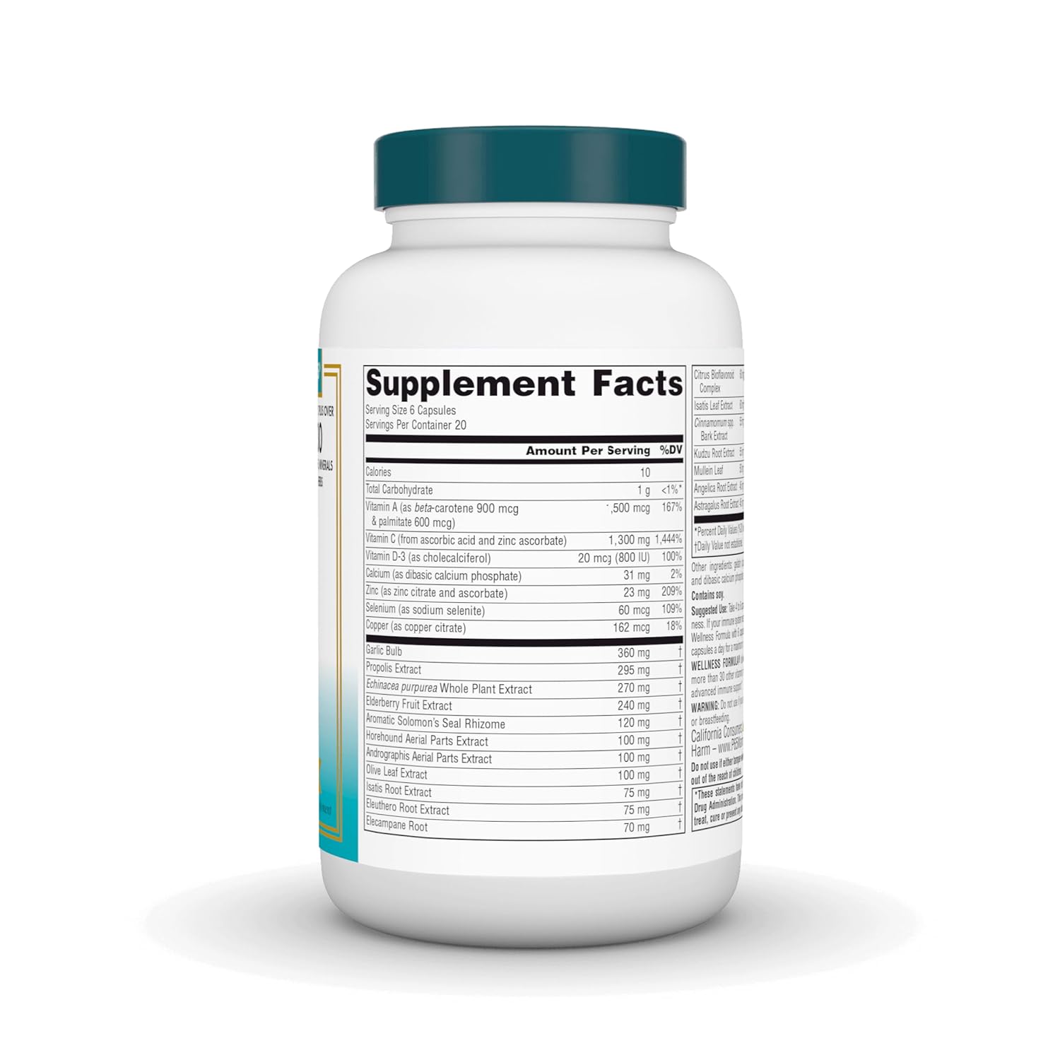 Source Naturals Wellness Formula Bio-Aligned Vitamins & Herbal Defense for Advanced Immune Support* - Dietary Supplement & Immunity Booster - 120 Capsules