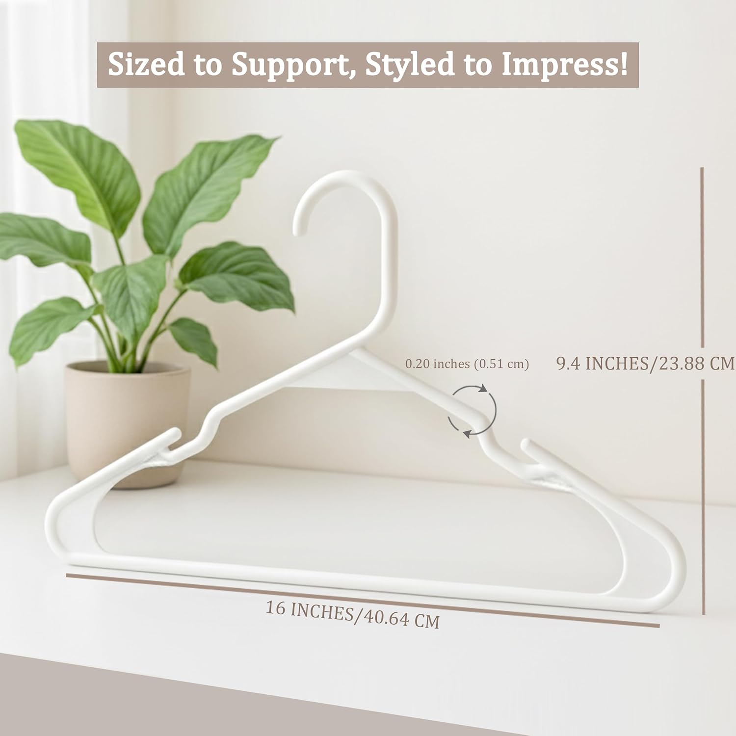 Utopia Home - Plastic Hangers 50 Pack - Space Saving Clothes Hanger - Durable and Strong Closet Organizers and Storage Makes It Ideal Stocking Stuffers or Apartment or Dorm Room...